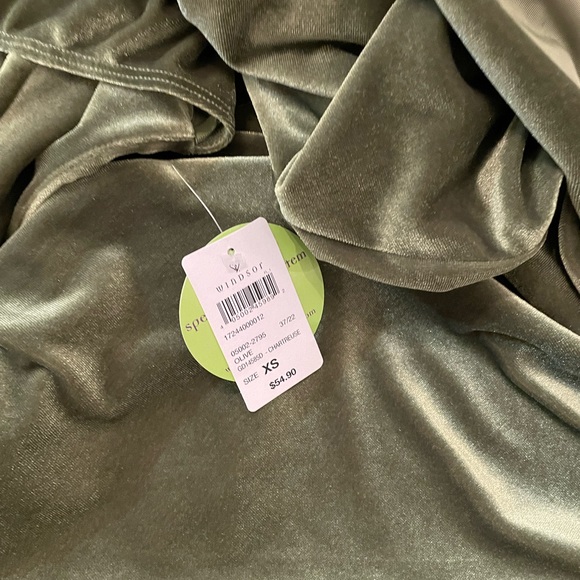 Olive Velvet Gown - Picture 6 of 9